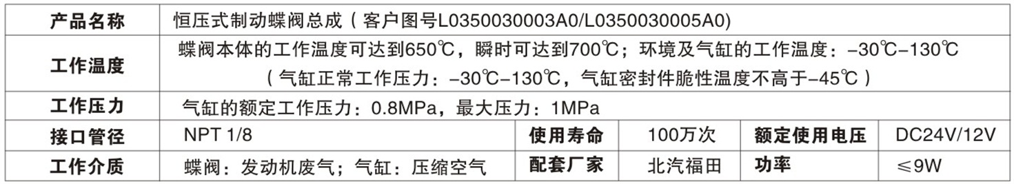 恒壓式制動蝶閥總成（L0350030003A0）